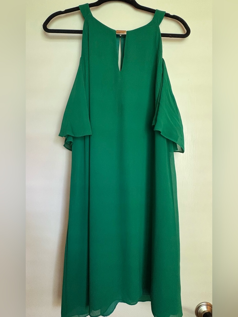 Vince Camuto Emerald Green Cold-Shoulder Dress